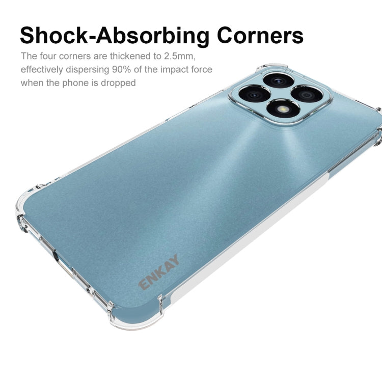 For Honor X8A 4G Global ENKAY Transparent TPU Shockproof Phone Case with Glass Film - Honor Cases by ENKAY | Online Shopping UK | buy2fix