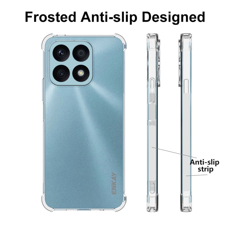 For Honor X8A 4G Global ENKAY Transparent TPU Shockproof Phone Case with Glass Film - Honor Cases by ENKAY | Online Shopping UK | buy2fix