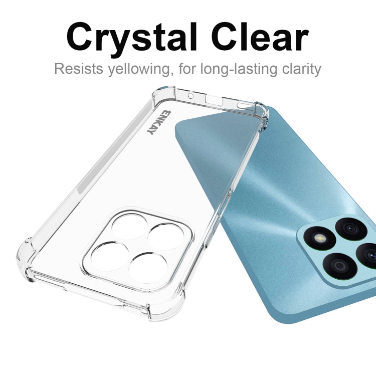 For Honor X8A 4G Global ENKAY Transparent TPU Shockproof Phone Case with Glass Film - Honor Cases by ENKAY | Online Shopping UK | buy2fix