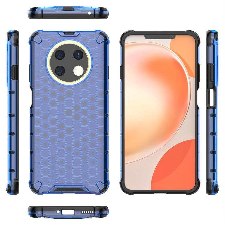 For Huawei Y91 Shockproof Honeycomb Phone Case(Blue) - Huawei Cases by buy2fix | Online Shopping UK | buy2fix