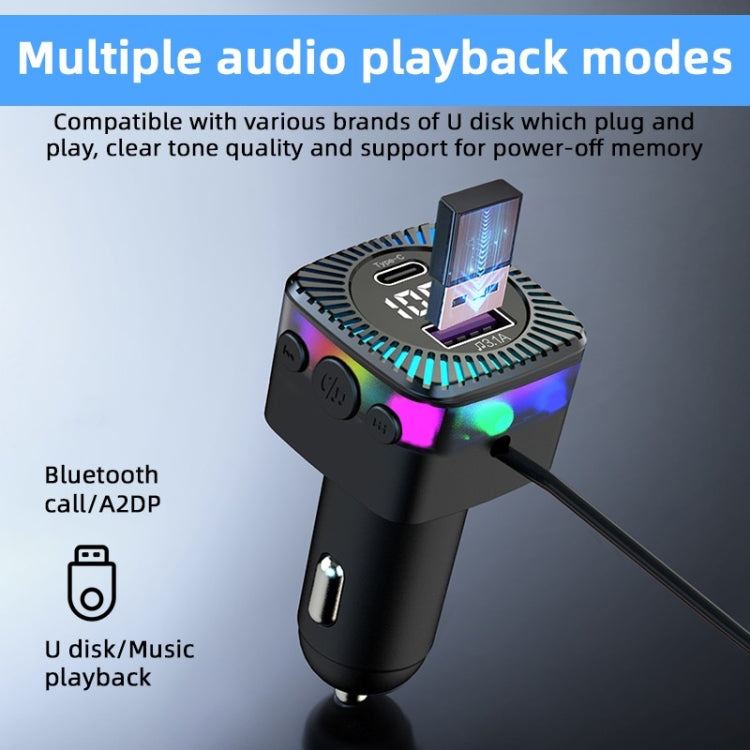 CS5 Car 3 in 1 Bluetooth 5.3 MP3 Player FM Transmitter Charger with Cable by buy2fix