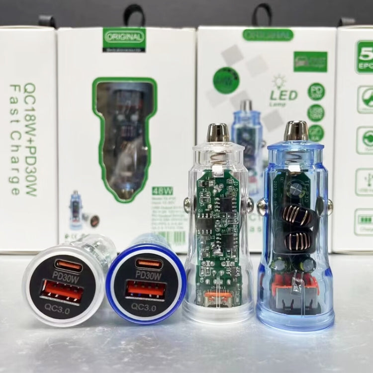 P35 48W PD30W+QC3.0 18W USB Transparent Car Quick Charge(Transparent) by buy2fix