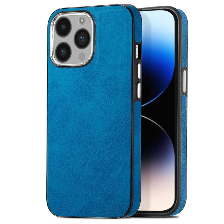 For iPhone 14 Pro Max Skin-Feel Electroplating TPU Shockproof Phone Case(Blue) - iPhone 14 Pro Max Cases by buy2fix | Online Shopping UK | buy2fix