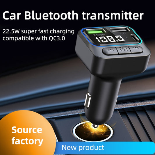 C40 Type-C + Dual USB QC3.0 Car Charger Bluetooth Hands-free Call Adapter Car MP3 Music Player by buy2fix