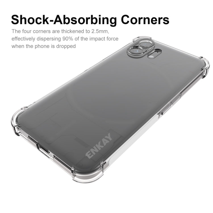 For Nothing Phone 2 ENKAY Transparent TPU Shockproof Phone Case with Glass Film - Nothing Cases by ENKAY | Online Shopping UK | buy2fix