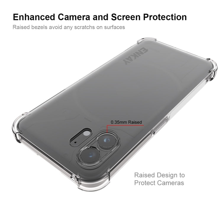 For Nothing Phone 2 ENKAY Transparent TPU Shockproof Phone Case with Glass Film - Nothing Cases by ENKAY | Online Shopping UK | buy2fix