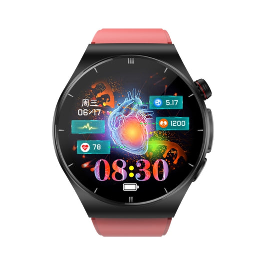 ET340 1.46 inch Color Screen Smart Silicone Strap Watch,Support Blood Oxygen / Blood Glucose / Uric Acid Measurement / Blood Lipid Monitoring(Red) by buy2fix