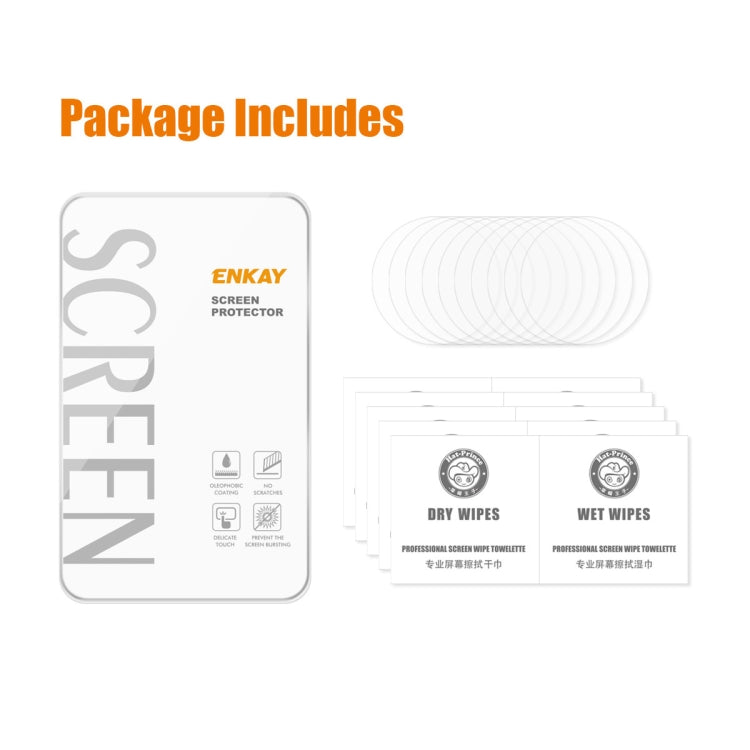 For Samsung Galaxy Watch6 / Watch7 40mm 10pcs ENKAY 0.2mm 9H Tempered Glass Screen Protector Watch Film by ENKAY