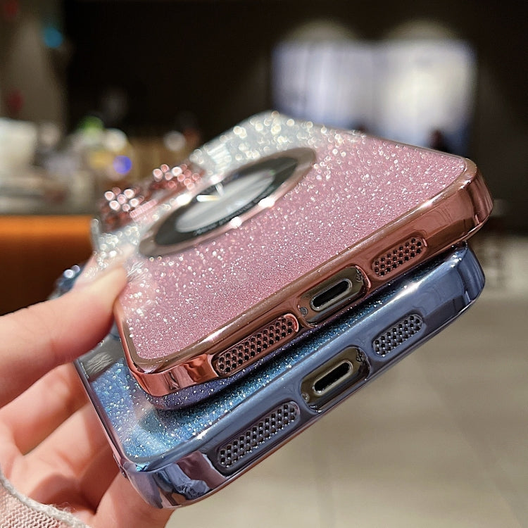 For iPhone 14 Gradient Glitter Electroplating MagSafe TPU Phone Case(Silver) - iPhone 14 Cases by buy2fix | Online Shopping UK | buy2fix