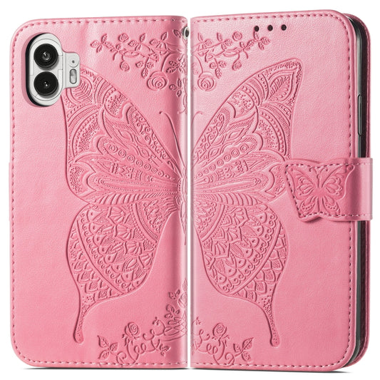 For Nothing Phone 2 Butterfly Love Flower Embossed Leather Phone Case(pink) by buy2fix