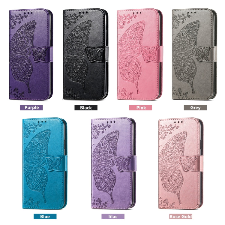For Nothing Phone 2 Butterfly Love Flower Embossed Leather Phone Case(Purple) by buy2fix
