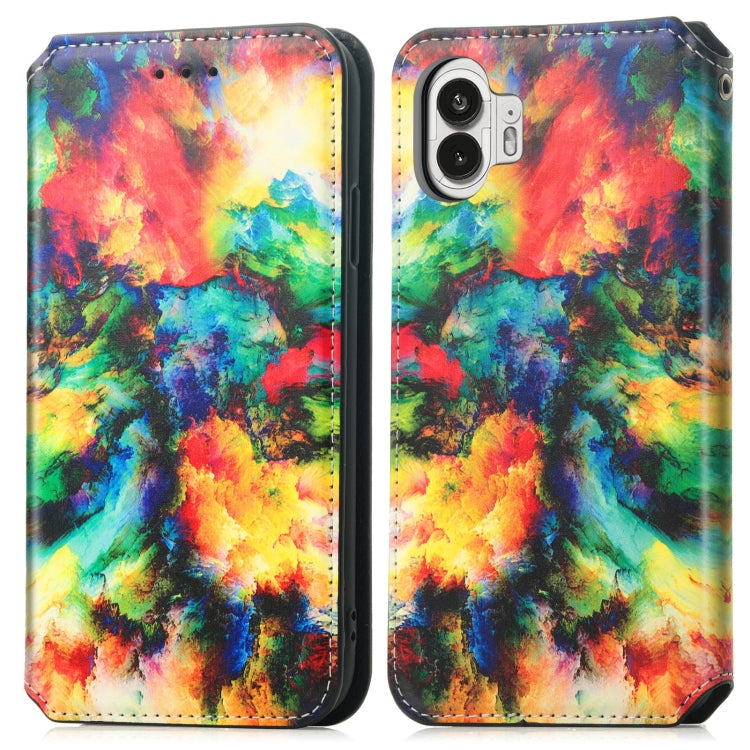 For Nothing Phone 2 CaseNeo Colorful Magnetic Leather Phone Case(Colorful Clouds) - Nothing Cases by buy2fix | Online Shopping UK | buy2fix