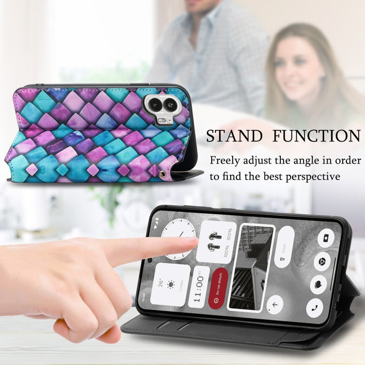For Nothing Phone 2 CaseNeo Colorful Magnetic Leather Phone Case(Colorful Clouds) - Nothing Cases by buy2fix | Online Shopping UK | buy2fix