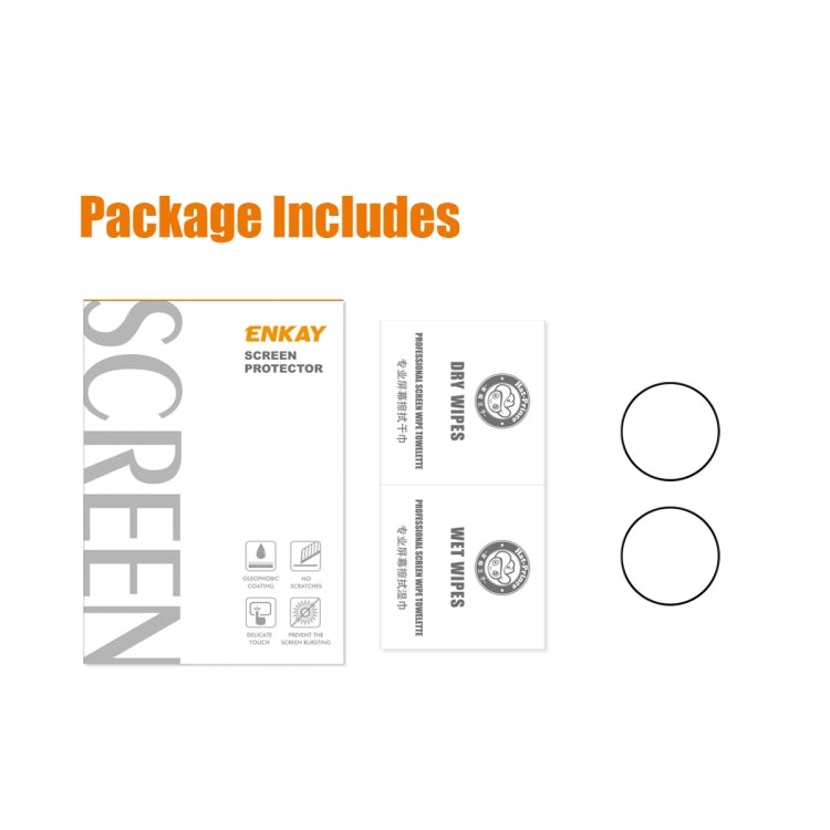 For Samsung Galaxy Watch6 / Watch7 40mm 2pcs ENKAY Silk Print Full Glue Coverage High Aluminum-silicon Screen Protector Watch Film - Screen Protector by ENKAY | Online Shopping UK | buy2fix