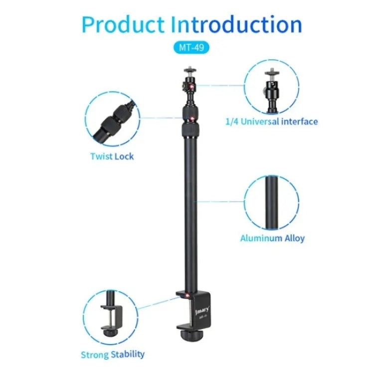 JMARY MT-49 For LED Video Light Clip Stand Adjustable Clamp Desk Mount Light Stand - by Jmary | Online Shopping UK | buy2fix