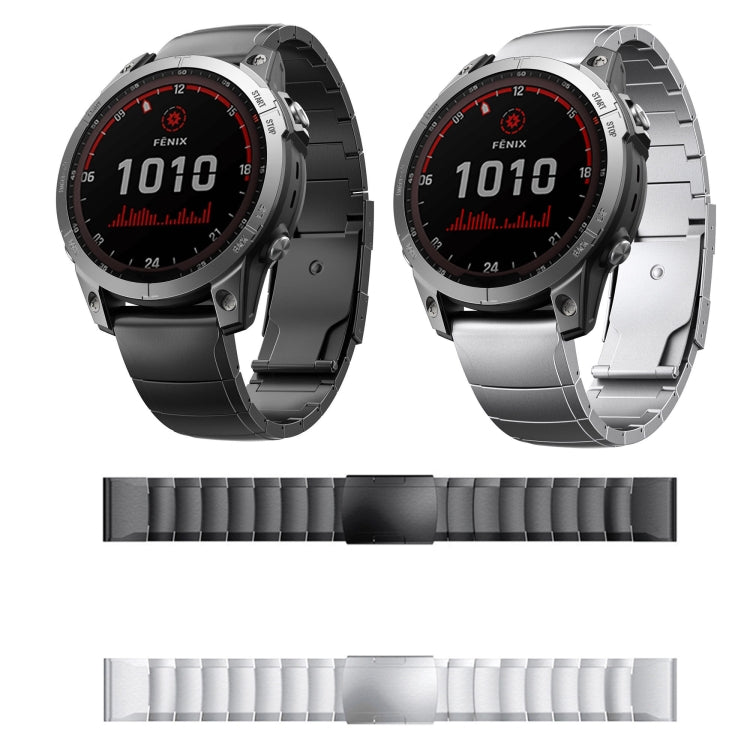 For Garmin Quatix 7 Titanium Alloy Quick Release 22mm Watch Band(Black) - Watch Bands by buy2fix | Online Shopping UK | buy2fix