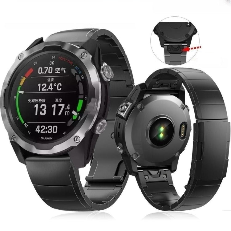 For Garmin Fenix 7X Titanium Alloy Quick Release 26mm Watch Band(Black) - Watch Bands by buy2fix | Online Shopping UK | buy2fix
