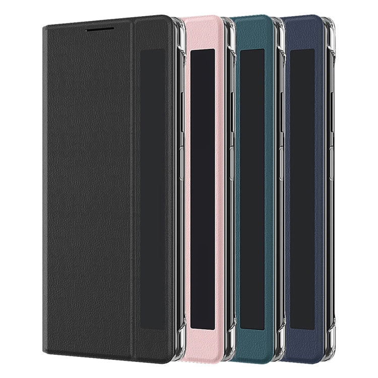 For Honor Magic V2 Attraction Flip Holder Leather Phone Case(Blue) - Honor Cases by buy2fix | Online Shopping UK | buy2fix