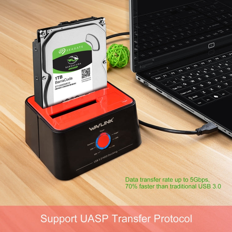 Wavlink ST334U SSD Dual Bay External Hard Drive Docking Station USB 3.0 to SATA I/II/III(AU Plug) by WAVLINK