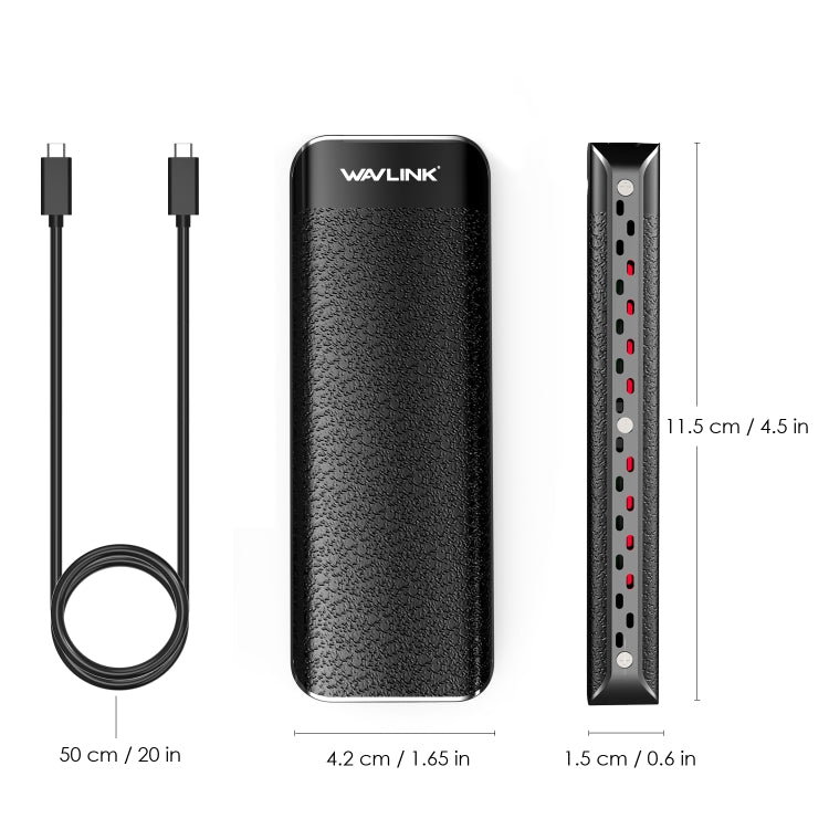 Wavlink UTE02 Thunderbolt 3 NVME M.2 Solid State Leather Metal SSD External Hard Drive Box - HDD Enclosure by WAVLINK | Online Shopping UK | buy2fix