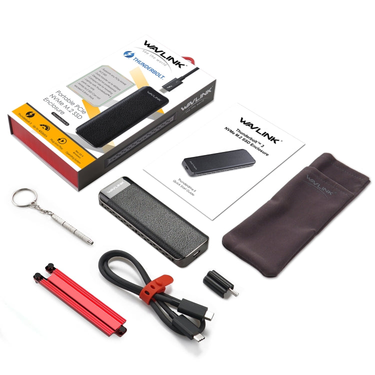 Wavlink UTE02 Thunderbolt 3 NVME M.2 Solid State Leather Metal SSD External Hard Drive Box - HDD Enclosure by WAVLINK | Online Shopping UK | buy2fix