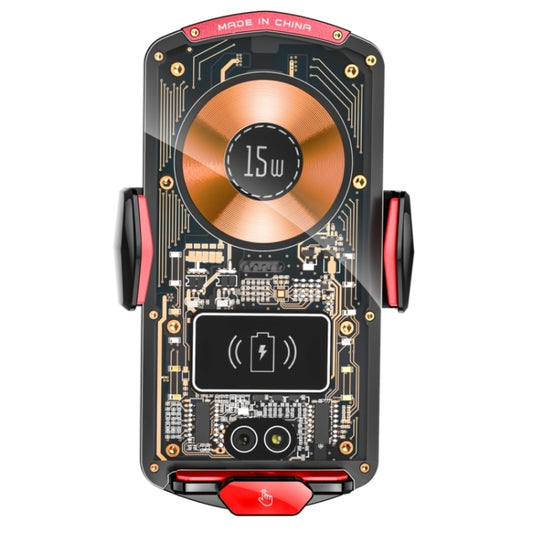 A6 Car Automatic Clamping Phone Holder 15W Magnetic Wireless Charger(Orange) by buy2fix