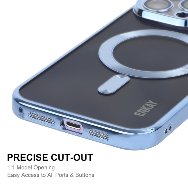 For iPhone 15 Pro ENKAY Hat-Prince Magsafe Electroplated TPU Clear Shockproof Phone Case(Golden) - iPhone 15 Pro Cases by ENKAY | Online Shopping UK | buy2fix