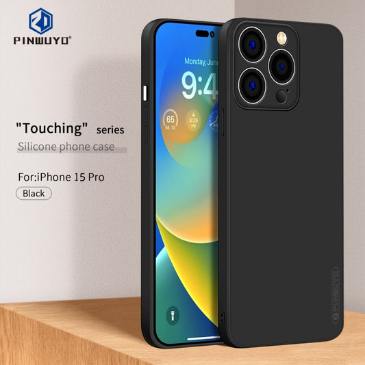 For iPhone 15 Pro PINWUYO Sense Series Liquid Silicone TPU Phone Case(Black) - iPhone 15 Pro Cases by PINWUYO | Online Shopping UK | buy2fix