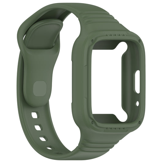 For Redmi Watch 3 Active Integrated Fully Enclosed Silicone Watch Band(Dark Green) by buy2fix