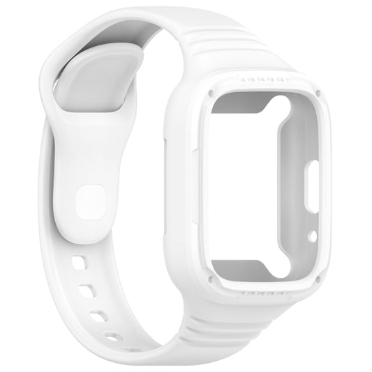 For Redmi Watch 3 Active Integrated Fully Enclosed Silicone Watch Band(White) by buy2fix