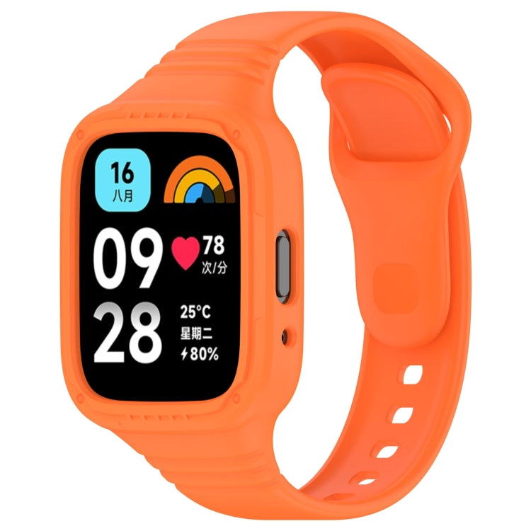 For Redmi Watch 3 Active Integrated Fully Enclosed Silicone Watch Band(Orange) - Watch Bands by buy2fix | Online Shopping UK | buy2fix