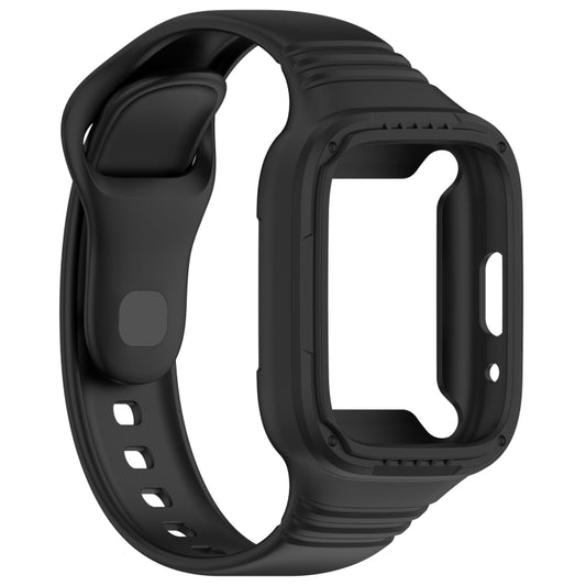 For Redmi Watch 3 Active Integrated Fully Enclosed Silicone Watch Band(Black) by buy2fix