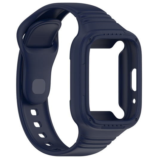 For Redmi Watch 3 Active Integrated Fully Enclosed Silicone Watch Band(Ink Blue) by buy2fix