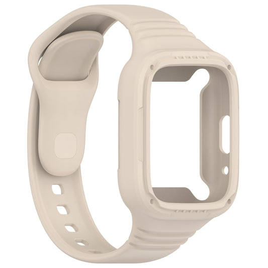 For Redmi Watch 3 Active Integrated Fully Enclosed Silicone Watch Band(Ivory White) by buy2fix