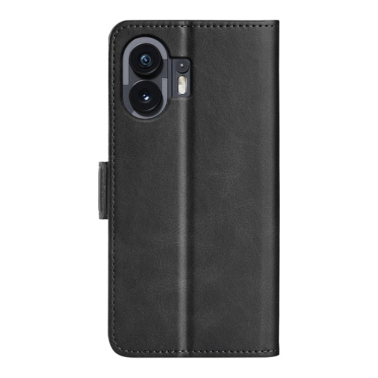 For Nothing Phone 2 Dual-side Magnetic Buckle Horizontal Flip Leather Phone Case(Black) - Nothing Cases by buy2fix | Online Shopping UK | buy2fix