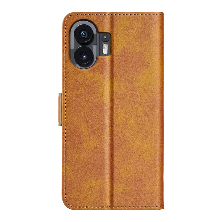 For Nothing Phone 2 Dual-side Magnetic Buckle Horizontal Flip Leather Phone Case(Yellow) - Nothing Cases by buy2fix | Online Shopping UK | buy2fix