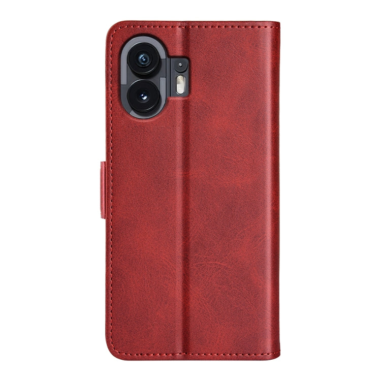For Nothing Phone 2 Dual-side Magnetic Buckle Horizontal Flip Leather Phone Case(Red) - Nothing Cases by buy2fix | Online Shopping UK | buy2fix