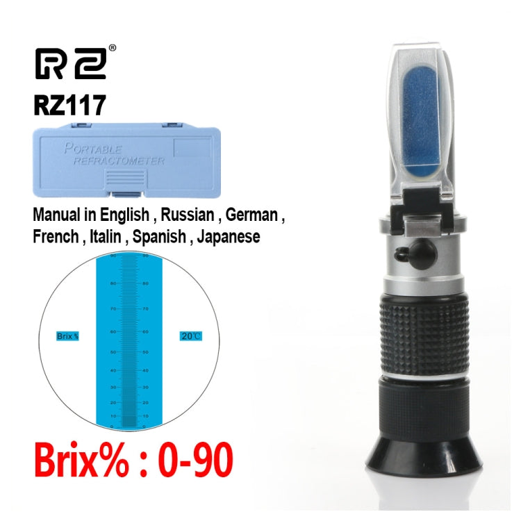 RZ117 Optical Brix Meter Handheld High Concentration Brix Meter Honey Sugar Meter 0-90 Range - Digital Refractometer by buy2fix | Online Shopping UK | buy2fix