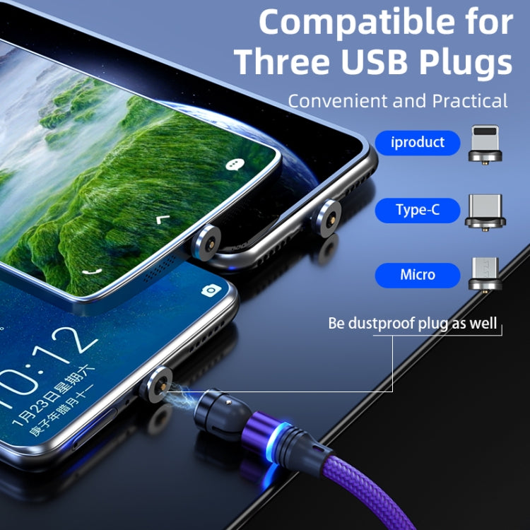 ENKAY 3 in 1 2.4A USB to Type-C / 8 Pin / Micro USB Magnetic 540 Degrees Rotating Charging Cable, Length:1m(Red) - Charging Cable & Head by ENKAY | Online Shopping UK | buy2fix