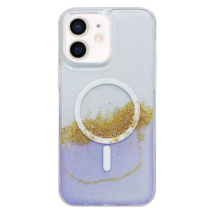 For iPhone 11 Gilding MagSafe Hybrid Clear TPU Phone Case(Purple) - iPhone 11 Cases by buy2fix | Online Shopping UK | buy2fix