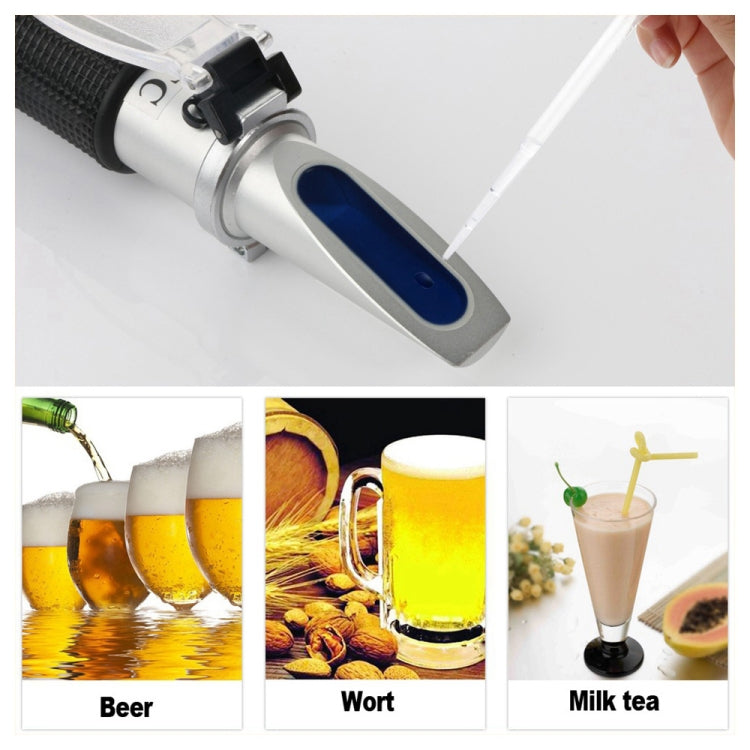 RZ120 Refractometer Beer Brix Wort Sugar Alcohol Specific Gravity Salinity Measurement Handheld Tool Specific Gravity Meter - Digital Refractometer by buy2fix | Online Shopping UK | buy2fix