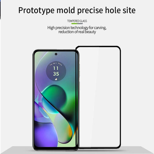 For Motorola Moto G54 PINWUYO 9H 2.5D Full Screen Tempered Glass Film(Black) by PINWUYO