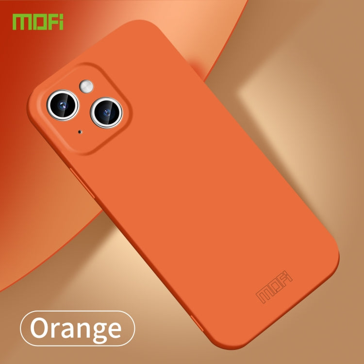 For iPhone 14 MOFI Qin Series Skin Feel All-inclusive PC Phone Case(Orange) - iPhone 14 Cases by MOFI | Online Shopping UK | buy2fix