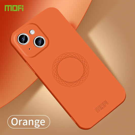 For iPhone 15 MOFI Qin Series Skin Feel All-inclusive Silicone Phone Case(Orange) by MOFI