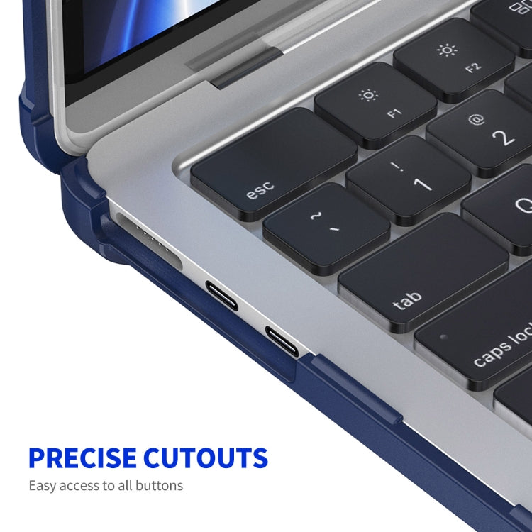 For MacBook Air 13.6 2022/2024 A2681 (M2) / A3113 (M3) ENKAY Hat-Prince 3 in 1 Protective Bracket Case Cover Hard Shell with TPU Keyboard Film / PET Screen Protector, Version:EU(Light Blue) - MacBook Air Cases by ENKAY | Online Shopping UK | buy2fix