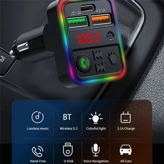 P18 Double USB Cigarette Lighter Bluetooth Car MP3 Music Player Hands-Free Calling Car Audio Device by buy2fix