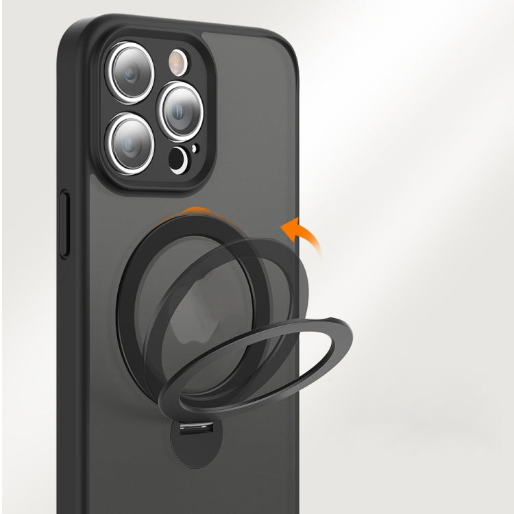 For iPhone 15 Pro 360 Magsafe Ring Holder TPU Hybrid PC Phone Case(Grey) - iPhone 15 Pro Cases by buy2fix | Online Shopping UK | buy2fix