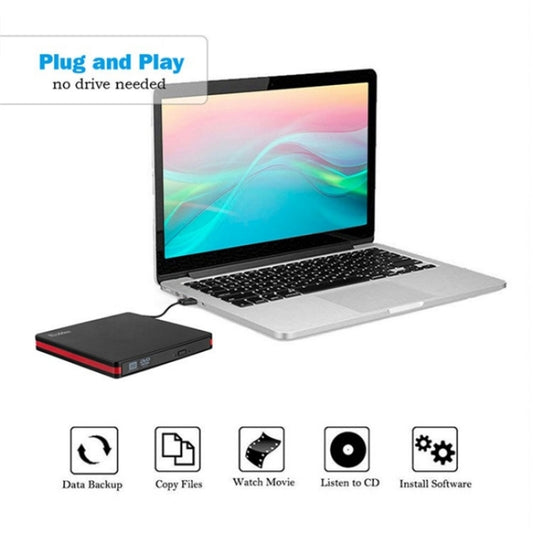 BT669 USB3.0 Laptop CD / DVD Burner Player Optical Drive Case External DVD Drive Enclosure by buy2fix
