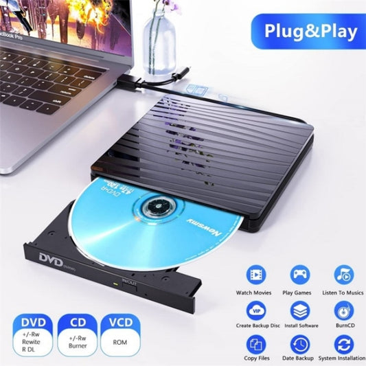 BT689 Portable DVD Burner External Optical Drive CD Player Win10 USB Optical Drive Recorder by buy2fix