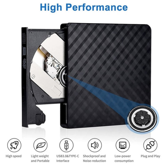 BT699 USB / Type-C External Optical Drive Case Laptop DVD Burner Portable Slim Disc Player by buy2fix